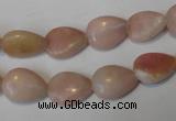 COP171 15.5 inches 10*14mm flat teardrop pink opal gemstone beads