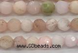 COP1710 15.5 inches 4mm faceted round natural pink opal beads