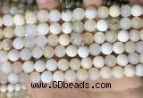 COP1754 15.5 inches 8mm round natural white opal gemstone beads