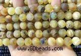 COP1769 15.5 inches 12mm round matte yellow opal beads wholesale