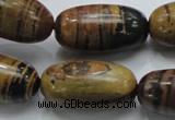 COP209 15.5 inches 15*30mm rice natural brown opal gemstone beads