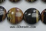 COP213 15.5 inches 20mm flat round natural brown opal gemstone beads