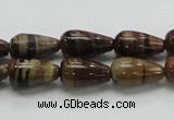 COP237 15.5 inches 8*16mm teardrop natural brown opal gemstone beads