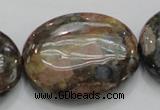 COP259 15.5 inches 30*40mm oval natural grey opal gemstone beads