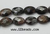 COP273 15.5 inches 10*14mm faceted oval natural grey opal gemstone beads