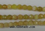 COP334 15.5 inches 6mm faceted round yellow opal gemstone beads