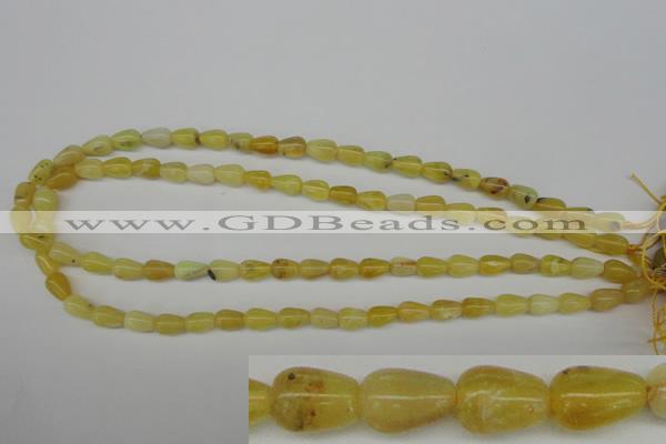 COP337 15.5 inches 6*9mm teardrop yellow opal gemstone beads