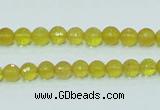 COP353 15.5 inches 6mm faceted round yellow opal gemstone beads wholesale