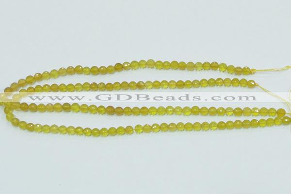 COP353 15.5 inches 6mm faceted round yellow opal gemstone beads wholesale