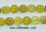 COP359 15.5 inches 10mm coin yellow opal gemstone beads wholesale