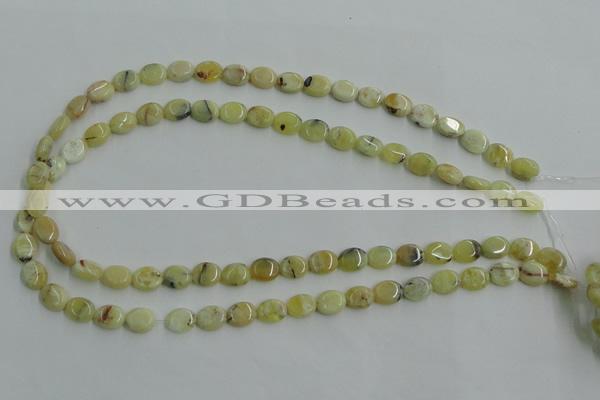 COP375 15.5 inches 8*10mm oval yellow opal gemstone beads wholesale