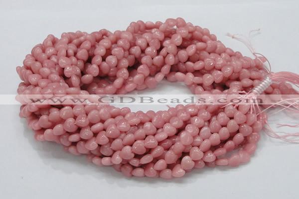 COP412 15.5 inches 8*8mm heart Chinese pink opal gemstone beads