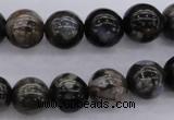 COP453 15.5 inches 8mm round natural grey opal gemstone beads