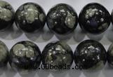 COP457 15.5 inches 16mm round natural grey opal gemstone beads