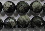 COP466 15.5 inches 16mm faceted round natural grey opal gemstone beads