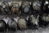 COP478 15.5 inches 13*18mm faceted rondelle natural grey opal beads