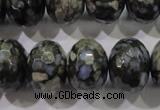 COP479 15.5 inches 15*20mm faceted rondelle natural grey opal beads