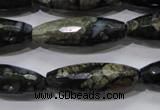 COP480 15.5 inches 10*30mm faceted rice natural grey opal beads