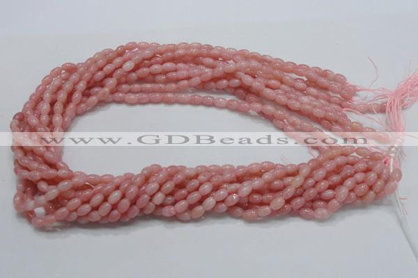 COP55 15.5 inches 5*7mm rice natural pink opal gemstone beads