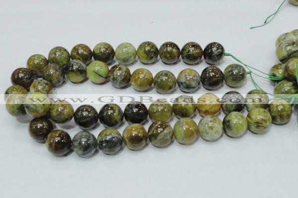 COP551 15.5 inches 18mm round yellow & green natural opal beads