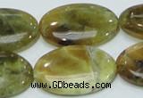 COP555 15.5 inches 20*30mm oval yellow & green natural opal beads