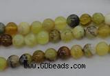 COP587 15.5 inches 6mm round natural yellow & green opal beads