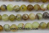 COP588 15.5 inches 8mm round natural yellow & green opal beads