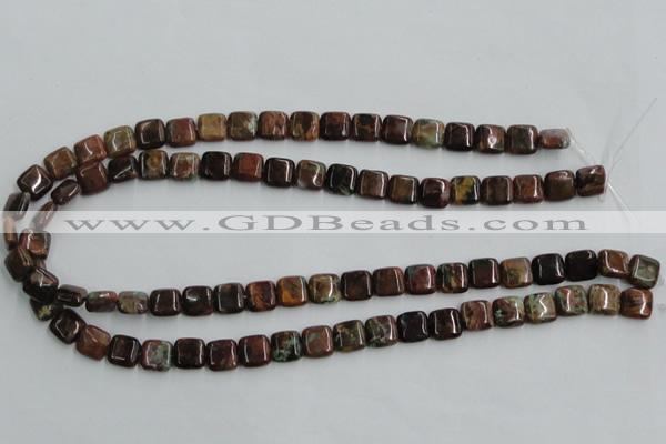 COP612 15.5 inches 10*10mm square green opal gemstone beads