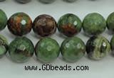 COP663 15.5 inches 10mm faceted round green opal gemstone beads