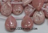 COP74 15.5 inches 13*18mm flat teardrop natural pink opal beads