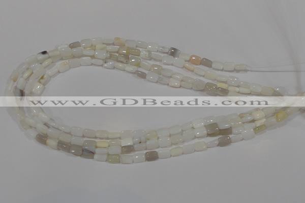 COP911 15.5 inches 6*8mm rectangle natural white opal gemstone beads