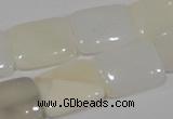 COP915 15.5 inches 15*20mm rectangle natural white opal gemstone beads