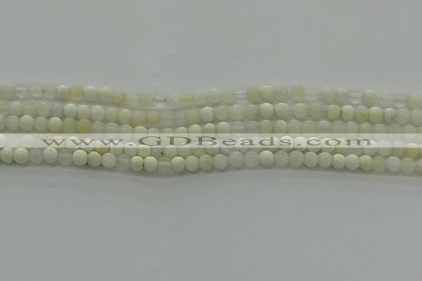 COP920 15.5 inches 4mm round white opal gemstone beads