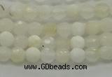 COP930 15.5 inches 4mm faceted round white opal gemstone beads