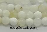 COP931 15.5 inches 6mm faceted round white opal gemstone beads