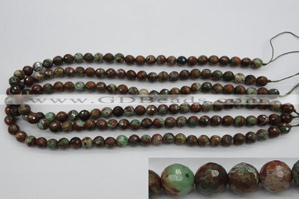 COP961 15.5 inches 6mm faceted round green opal gemstone beads