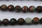 COP964 15.5 inches 12mm faceted round green opal gemstone beads