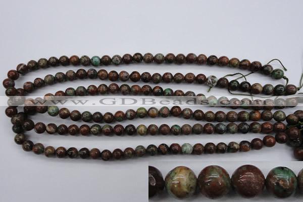 COP985 15.5 inches 6mm round green opal gemstone beads wholesale