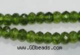 COQ100 15.5 inches 5*8mm faceted rondelle dyed olive quartz beads