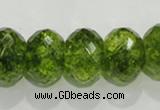 COQ104 15.5 inches 13*18mm faceted rondelle dyed olive quartz beads