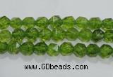 COQ115 15.5 inches 6mm faceted nuggets dyed olive quartz beads