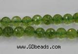 COQ12 16 inches 8mm faceted round dyed olive quartz beads wholesale