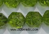 COQ121 15.5 inches 18mm faceted nuggets dyed olive quartz beads