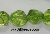 COQ125 15.5 inches 18mm nuggets dyed olive quartz beads