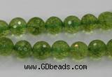 COQ15 16 inches 12mm faceted round dyed olive quartz beads wholesale