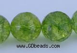 COQ19 16 inches 20mm faceted round dyed olive quartz beads wholesale