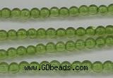 COQ201 15.5 inches 3mm - 4mm round natural olive quartz beads