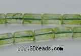 COQ22 16 inches 7*13mm column dyed olive quartz beads wholesale