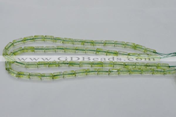 COQ22 16 inches 7*13mm column dyed olive quartz beads wholesale