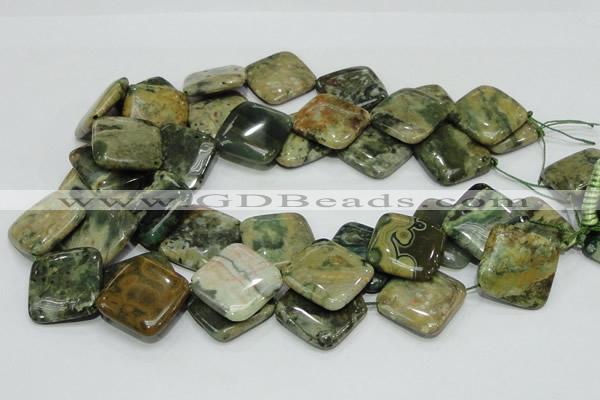 COS11 15.5 inches 25*25mm diamond ocean stone beads wholesale